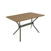 Mesa Para Cozinha Loire Aço Com Tampo Madeirado 136x90cm Bronze Nogueira Kappesberg - 1