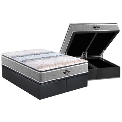 Cama Box Baú Queen: Colchão Anatômico Probel D33 - Ag65 Guarda Costas Extreme Resistence + Base Crc Suede Gray (158x198)