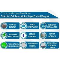 Conjunto Box Baú Solteiro: Colchão Molas Ortobom Superpocket Elegant + Base Crc Courano Black(88x188) - 2