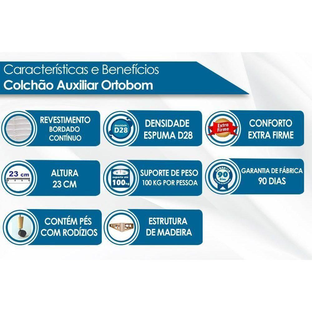 Conjunto Box Baú Solteiro: Colchão Molas Ortobom Nanolastic Physical + Base Crc Courano Black(88x188) - 9