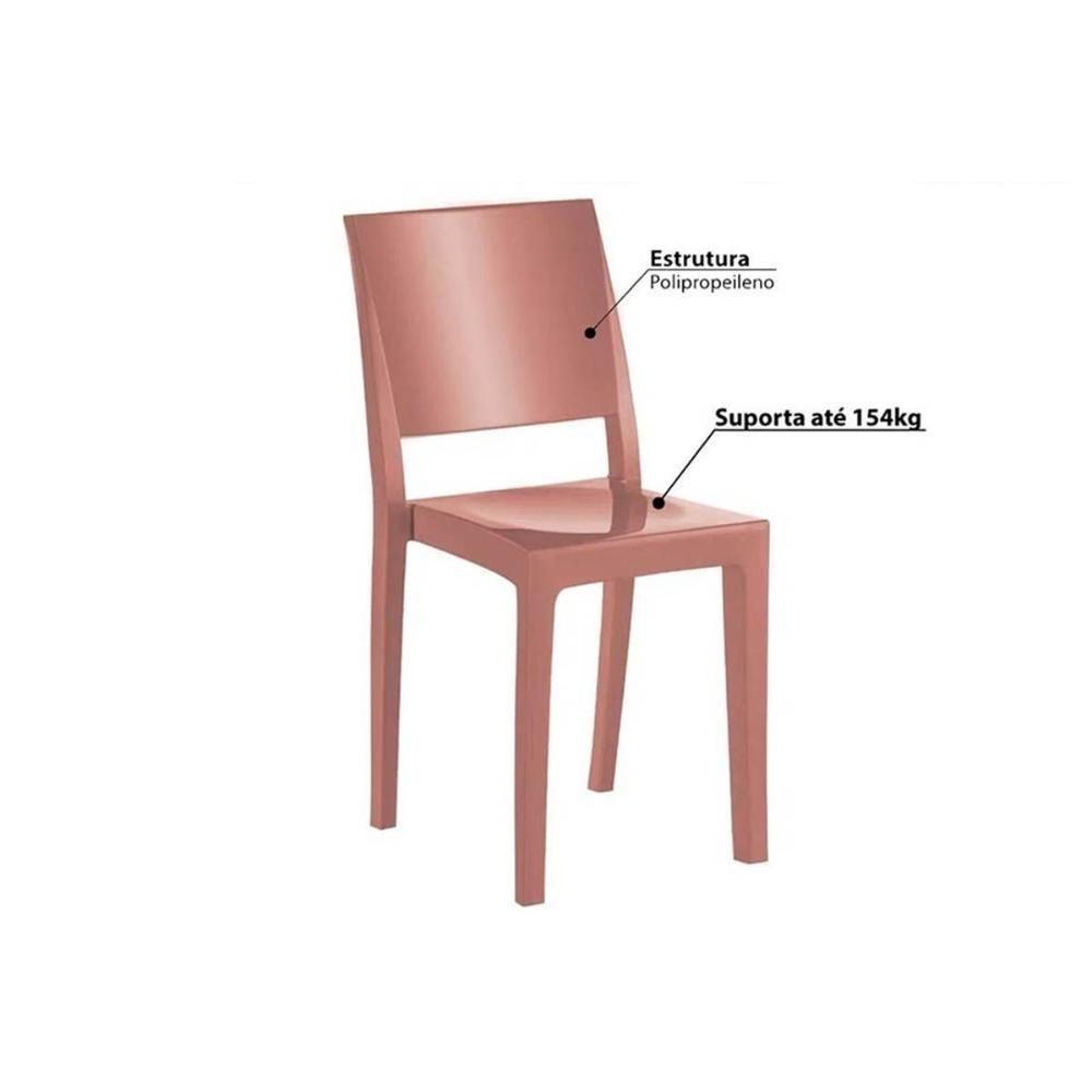 Sala De Jantar Reno Com Tampo De Vidro 90x90cm E 4 Cadeiras Hydra Plus Cromada Capuccino - 5