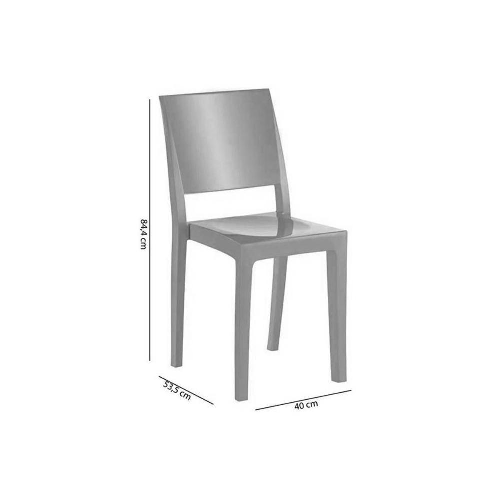 Sala De Jantar Reno Com Tampo De Vidro 90x90cm E 4 Cadeiras Hydra Plus Cromada Capuccino - 6