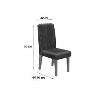 Sala De Jantar Viena Tampo Madeirado Com Vidro 136cm E 6 Cadeiras Lia Freijo Off White Suede Moca - 5