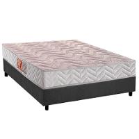 Conjunto Box Viúva: Colchão Espuma Paropas D28 Pasquale Clean + Base Crc Suede Gray (128x188) - 1