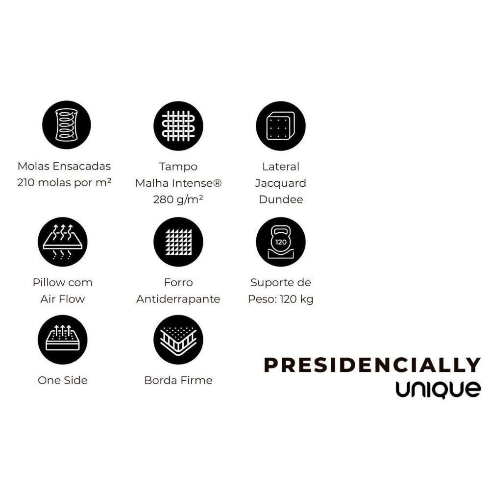 Conjunto Box Queen: Colchão Molas Plumatex Ensacadas Presidencially Selado + Base Crc Suede Clean (158x198) - 2