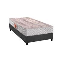 Conjunto Box Solteiro: Colchão Espuma Paropas D28 Pasquale Clean + Base Crc Suede Gray (88x188) - 1