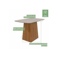 Sala De Jantar Nevada Tampo Madeirado 130cm E 4 Cadeiras Celebrare Amendoa Off White Suede Creme Lopas - 5