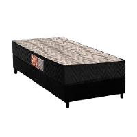 Conjunto Box Solteiro: Colchão Espuma Paropas D28 Pasquale Black + Base Crc Suede Black (88x188) - 1