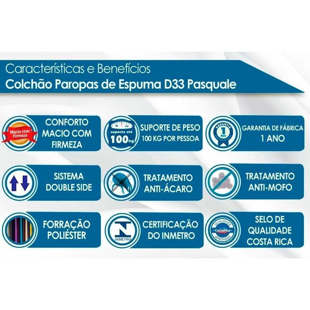 Conjunto Box Casal: Colchão Espuma Paropas D33 Pasquale Wave Clean + Base Crc Suede Clean (138x188) - 3