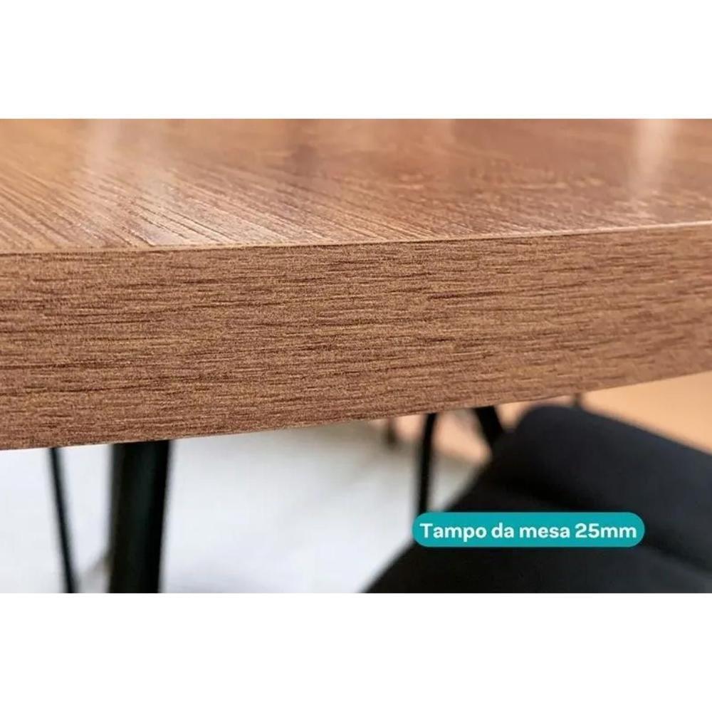 Sala De Jantar 1588 Com Tampo Madeirado 100cm E 4 Cadeiras 1738 Preto Carraro - 4