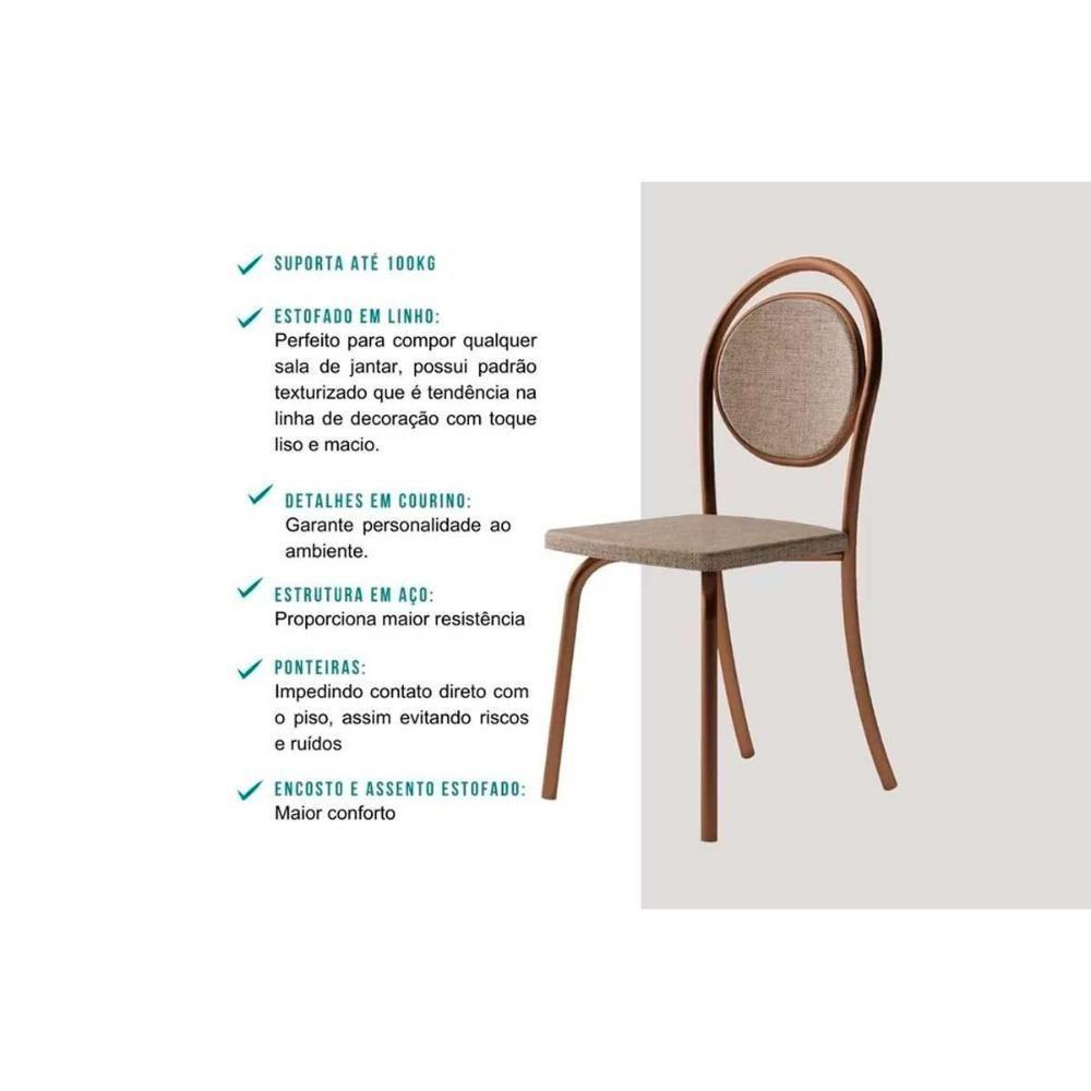 Sala De Jantar 1588 Com Tampo Madeirado 100cm E 4 Cadeiras 1738 Preto Carraro - 8