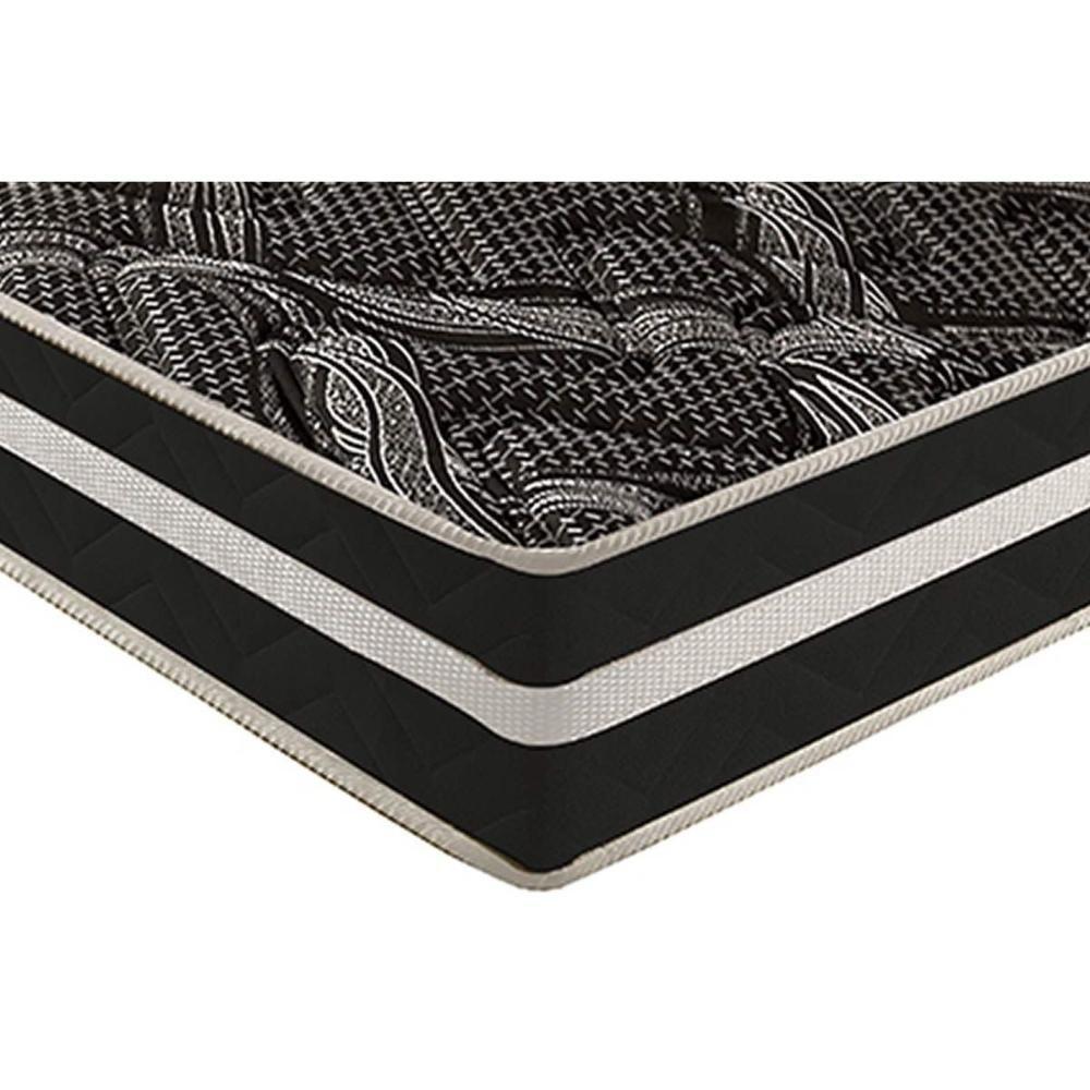 Conjunto Box Solteiro: Colchão Anatômico Paropas D28 - Master Ag80 Black Double Face 17 + Base Crc Suede Black (88x188) - 3