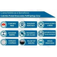 Conjunto Box Baú Solteiro: Colchão Molas Probel Ensacadas Evolution Gray + Base Crc Suede Gray (88x188) - 3