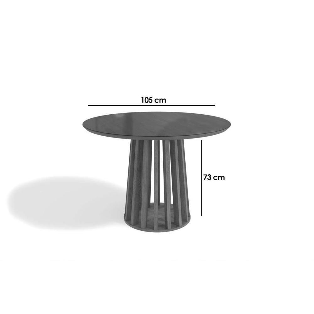 Mesa Para Cozinha Lavanda Com Tampo Madeirado Com Vidro 105x105cm Nogueira Off White Vidro Off White Kappesberg - 2