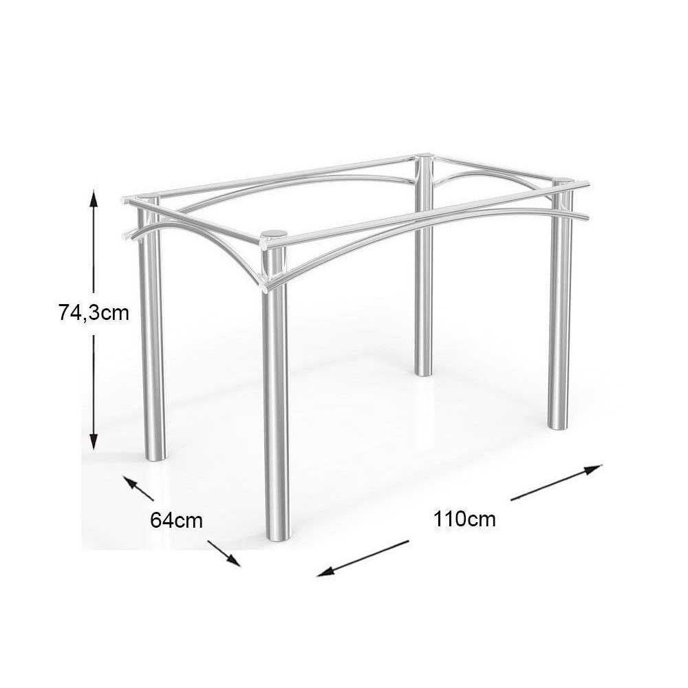 Mesa Para Cozinha Elba Aço Com Tampo Madeirado 136x90cm Cromada Nogueira Kappesberg - 3