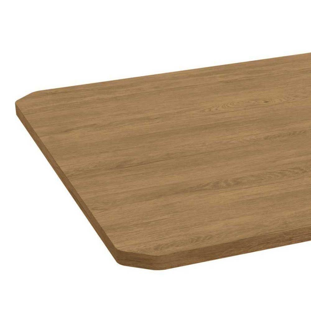 Mesa Para Cozinha Elba Aço Com Tampo Madeirado 136x90cm Cromada Nogueira Kappesberg - 4