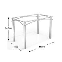 Mesa Para Cozinha Elba Aço Com Tampo Madeirado 136x90cm Cromada Nogueira Kappesberg - 3