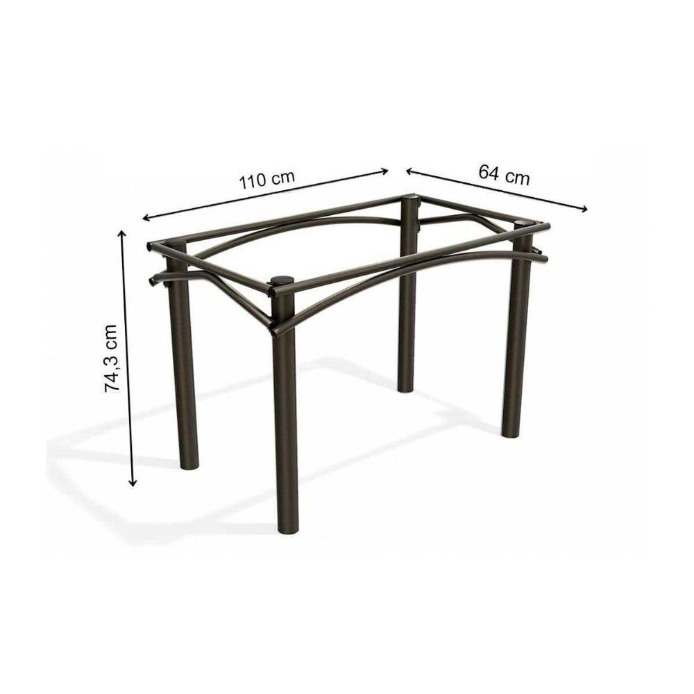 Mesa Para Cozinha Elba Aço Com Tampo Madeirado 136x90cm Niquel Nogueira Kappesberg - 2