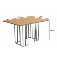 Sala De Jantar Duina Com Tampo De Madeira 136cm E 4 Cadeiras Zaria Niquel Freijó Suede Cinza - 7