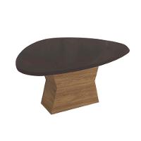 Mesa Para Cozinha Tília Com Tampo Madeirado Com Vidro 105x135cm Nogueira Preto Fosco Vidro Preto Kappesberg - 1