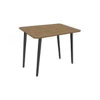 Mesa Para Cozinha Iguaçu Aço Com Tampo Madeirado 90x90cm Preto Fosco Nogueira Kappesberg - 1