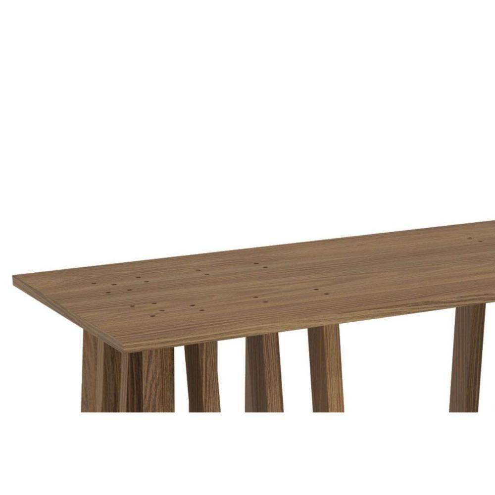 Mesa Para Cozinha Alteia Com Tampo Madeirado Com Vidro 160x90cm Nogueira Off White Kappesberg - 3