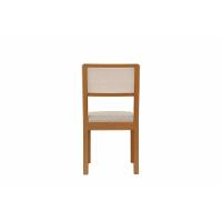 Kit 2 Cadeiras Sala Jantar Lola 2cmm004ca Madeira Maciça 2 Un Carvalho Linho Cinza Tela Bege