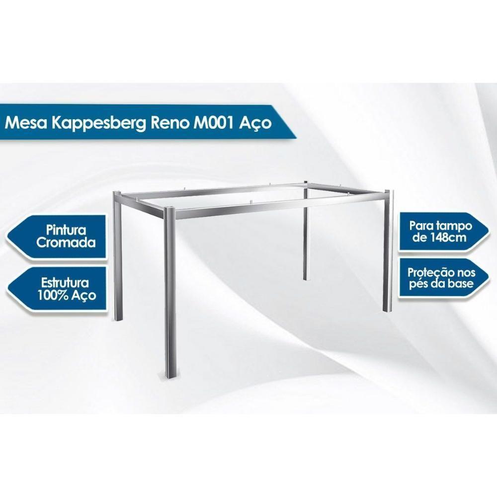 Base De Mesa Para Cozinha Reno M001 Aço Sem Tampo Niquel Kappesberg - 2