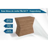 Mesa Para Cozinha Tília Com Tampo Madeirado Com Vidro 90x160cm Nogueira Off White Vidro Off White Kappesberg - 3