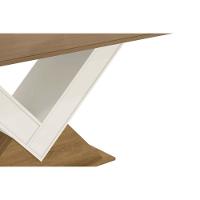 Mesa Para Cozinha Amora Com Tampo Madeirado Com Vidro 160x90cm Freijó Off White Kappesberg - 3