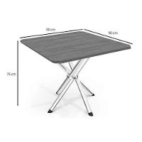 Conjunto Mesa Sala Jantar Volga Com Tampo De Madeira 90cm E 4 Cadeiras Portugal Cromada Nogueira Bege Kappesberg - 4