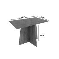 Mesa Para Cozinha Lótus Com Tampo Madeirado Com Vidro 90x160cm Nogueira Off White Vidro Off White Kappesberg - 4