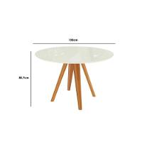 Mesa Para Cozinha Duna Madeira Maciça Com Tampo Madeirado Com Vidro 120x120cm Carvalho Bronze Kappesberg - 2