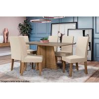 Mesa Para Cozinha Lótus Com Tampo Madeirado Com Vidro 160x90cm Freijó Preto Fosco Kappesberg - 3