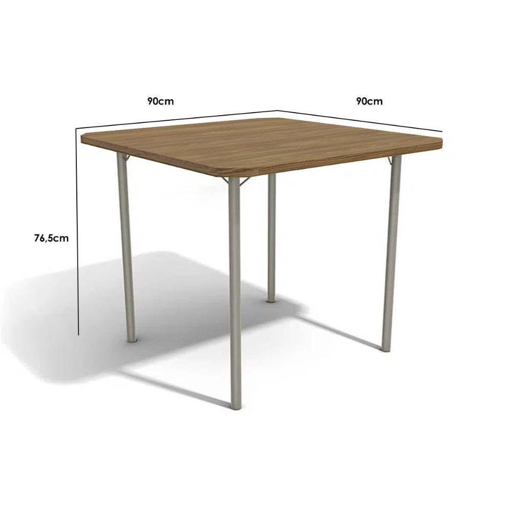 Mesa Para Cozinha Sena Com Tampo 90cm Niquel Nogueira Kappesberg - 4