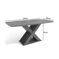 Mesa Para Cozinha Graviola Com Tampo Madeirado Com Vidro 90x170cm Nogueira Preto Fosco Vidro Preto Kappesberg - 3