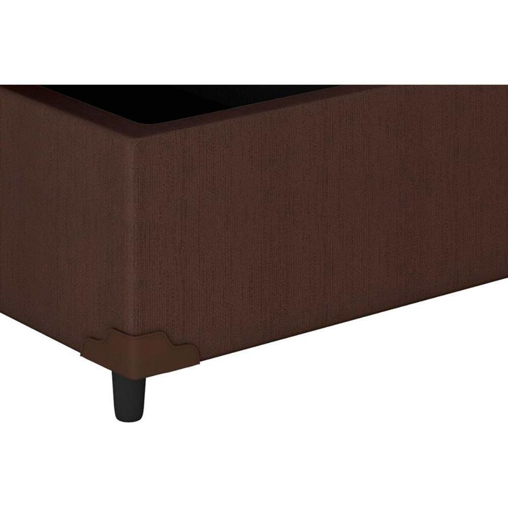 Cama Box Baú Casal: Colchão Molas Ensacadas Superlastic Duo Sono + Base Crc Courano Brown (138x188) - 5
