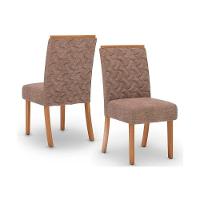 Conjunto Mesa Sala Jantar Lins Com Tampo Madeirado Com Vidro 160x90cm E 6 Cadeiras Esther Nature Linho Cacao Henn - 10