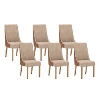 Kit 6 Cadeiras Sala Jantar Ivy 6 Un Nature Courano Caramelo Creme - 1