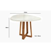 Mesa Para Cozinha Elma Madeira Maciça Com Tampo Madeirado Com Vidro 135x105cm Carvalho Off White Kappesberg - 2