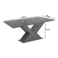 Mesa Para Cozinha Amora Com Tampo Madeirado Com Vidro 90x160cm Nogueira Preto Fosco Vidro Preto Kappesberg - 3