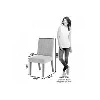 Conjunto Mesa Sala Jantar Lins Sc91 Tampo Madeirado Com Vidro Canto Reto 120x80cm E 4 Cadeiras Tauá Nature Linho Henn - 5