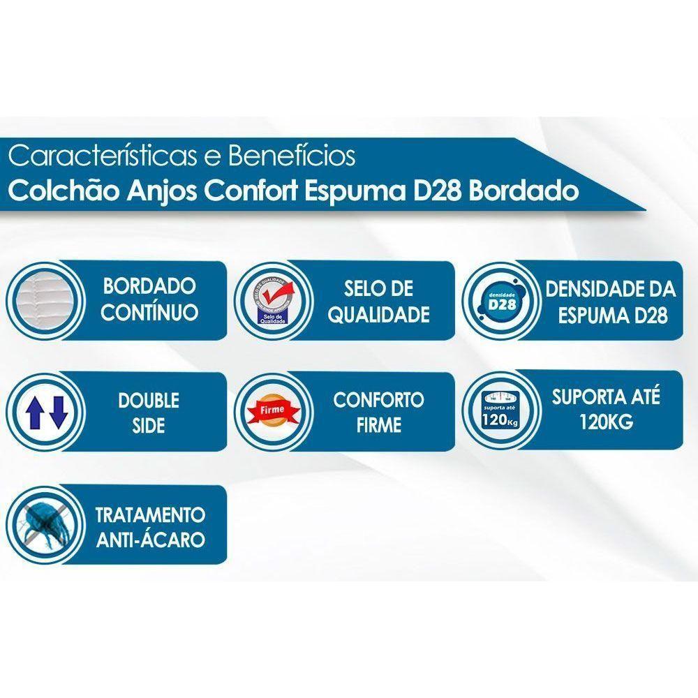 Colchão Casal Espuma Confort D28 Double Face (138x188x14) - D Angelis Anjos - 2