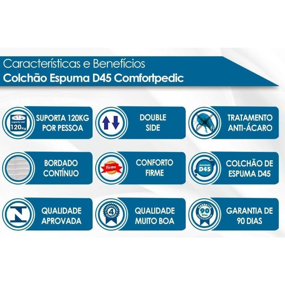 Conjunto Box Viúva: Colchão Espuma Orthoflex D45 Comfortpedic + Base Crc Suede Black (128x188) - 4