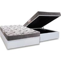 Cama Box Baú Casal: Colchão Ortopédico Herval D28 - Ag65 Ortopedic Black + Base Crc Courano White (138x188) - 1
