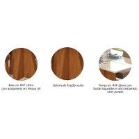 Mesa Para Cozinha Patricia Com Tampo Madeirado Com Vidro 130x80cm Nature Off White Cimol