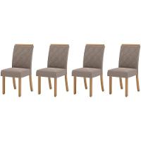 Kit 4 Cadeiras Sala Jantar Vita 4 Un Nature Suede Light Bege - 1