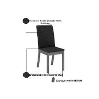 Conjunto Mesa Sala Jantar Orus Com Tampo Madeirado 120x80cm E 4 Cadeiras Isa Nature Off White Linho Bege Henn - 9