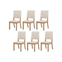 Kit 6 Cadeiras Sala Jantar Milla 6 Un Nature Suede Light Linho - 1