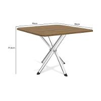 Mesa Para Cozinha Volga Com Tampo 90cm Cromada Nogueira Kappesberg - 3
